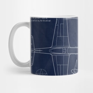 P51 Mustang Blueprint Mug